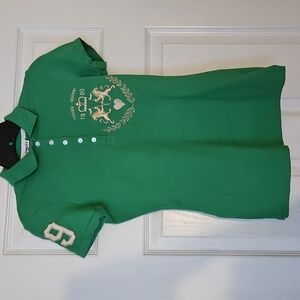 Express Small  Green Short Sleeve Polo Shirt